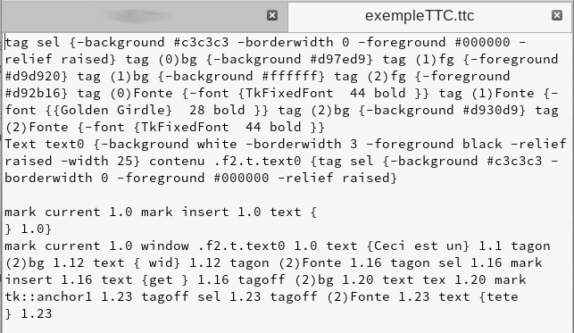 image du code ttc en tcl/tk