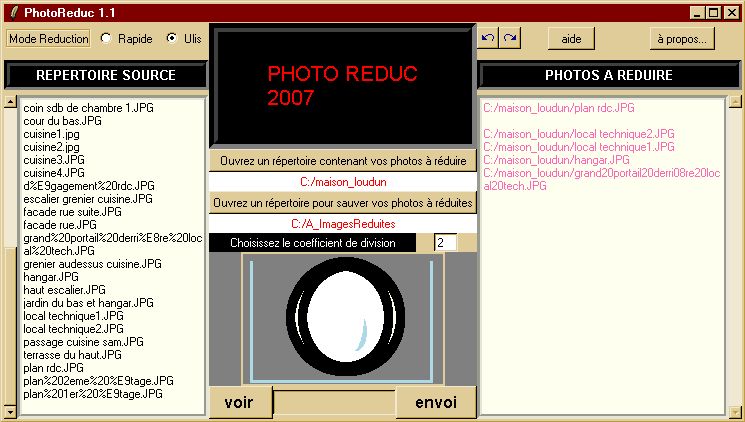 capture cran de PhotoRduc 1.1